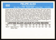 Felipe Alou Autographed 1982 Donruss Card #650 Montreal Expos SKU #263608