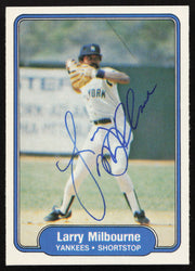 Larry Milbourne Autographed 1982 Fleer Card #42 New York Yankees SKU #263611