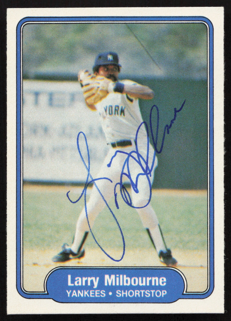 Larry Milbourne Autographed 1982 Fleer Card #42 New York Yankees SKU #263611