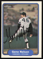 Gene Nelson Autographed 1982 Fleer Card #45 New York Yankees SKU #263612