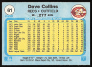 Dave Collins Autographed 1982 Fleer Card #61 Cincinnati Reds SKU #263613