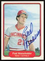 Paul Householder Autographed 1982 Fleer Card #68 Cincinnati Reds SKU #263615
