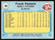 Frank Pastore Autographed 1982 Fleer Card #80 Cincinnati Reds SKU #263616