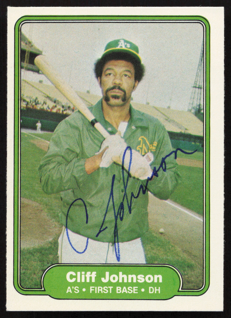 Cliff Johnson Autographed 1982 Fleer Card #93 Oakland A's SKU #263619