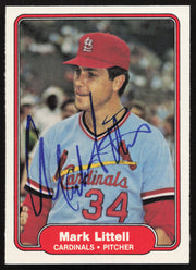 Mark Littell Autographed 1982 Fleer Card #120 St. Louis Cardinals SKU #263620