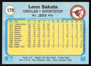 Lenn Sakata Autographed 1982 Fleer Card #178 Baltimore Orioles SKU #263624