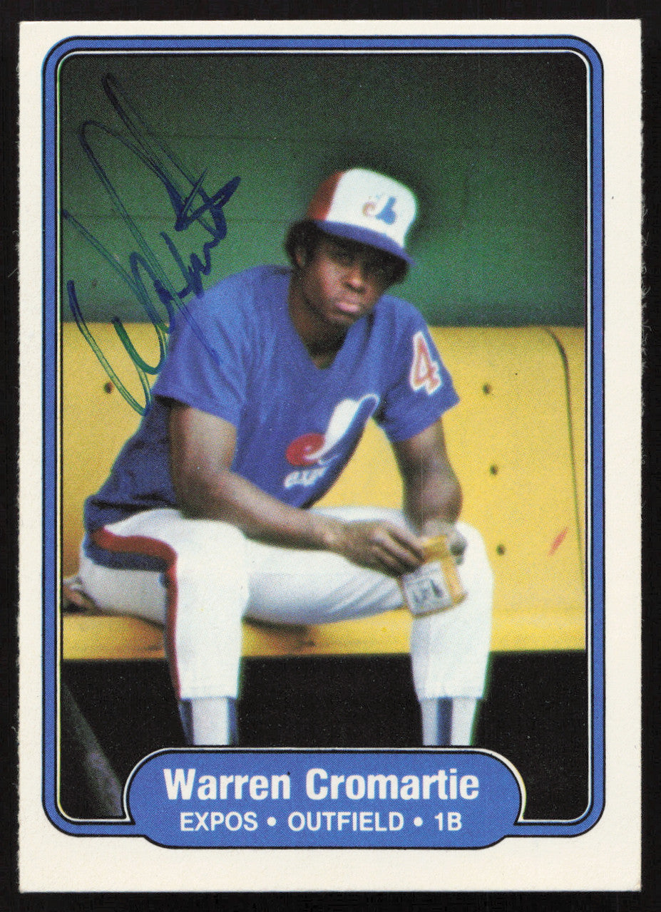 Warren Cromartie Autographed 1982 Fleer Card #186 Montreal Expos SKU #263626