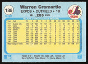 Warren Cromartie Autographed 1982 Fleer Card #186 Montreal Expos SKU #263626