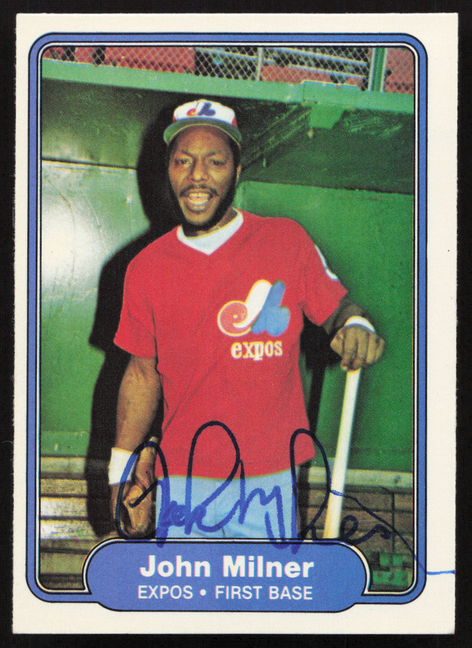 John Milner Autographed 1982 Fleer Card #197 Montreal Expos SKU #263627