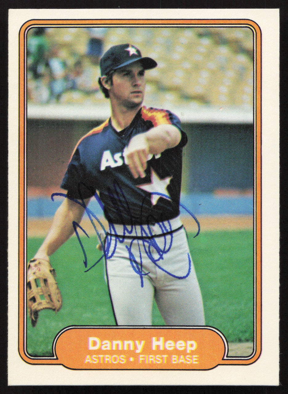 Danny Heep Autographed 1982 Fleer Card #217 Houston Astros SKU #263630