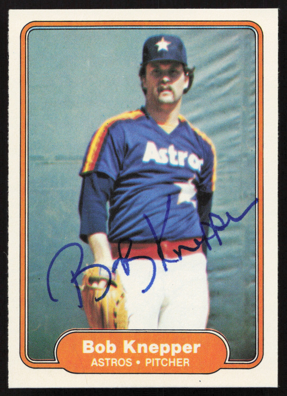 Bob Knepper Autographed 1982 Fleer Card #219 Houston Astros SKU #263631