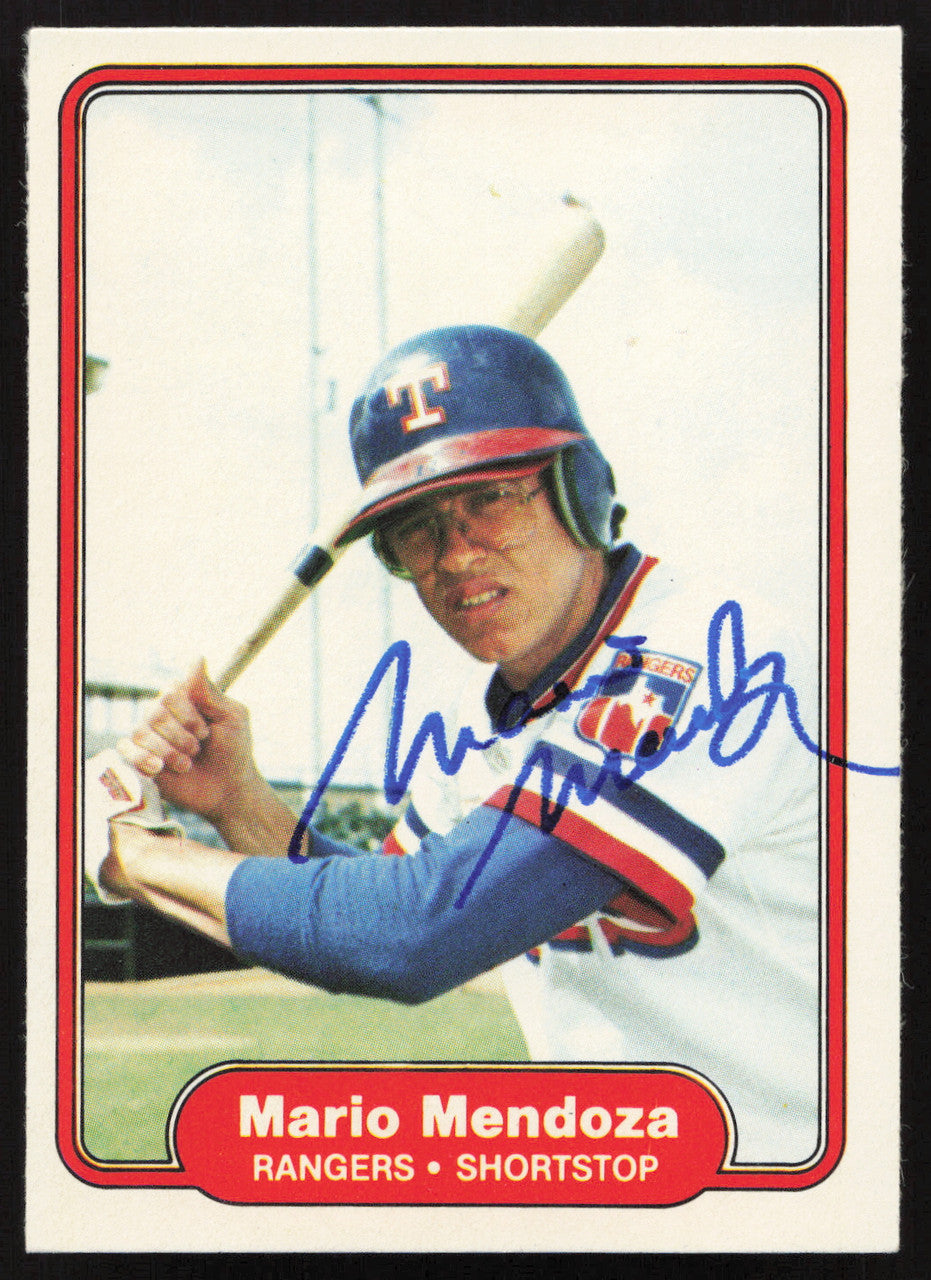 Mario Mendoza Autographed 1982 Fleer Card #325 Texas Rangers SKU #263636