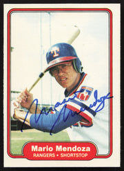 Mario Mendoza Autographed 1982 Fleer Card #325 Texas Rangers SKU #263637