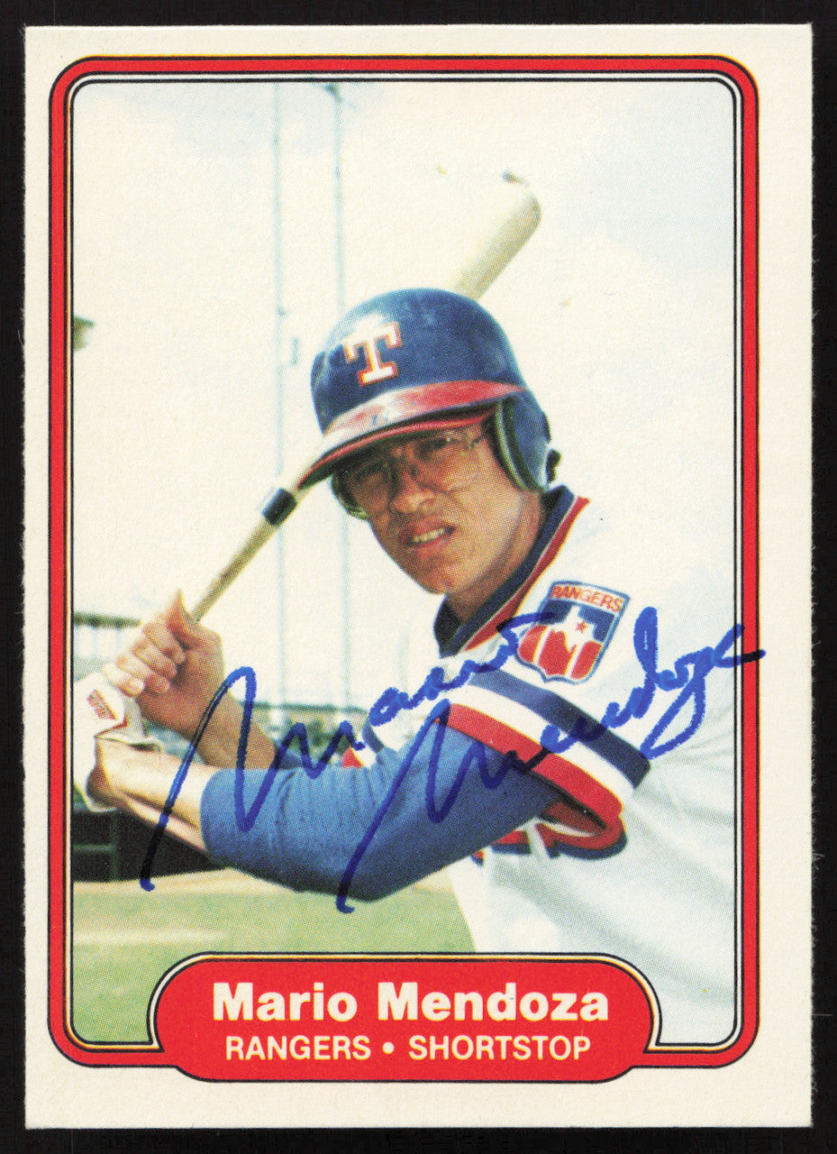 Mario Mendoza Autographed 1982 Fleer Card #325 Texas Rangers SKU #263637
