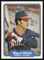 Miguel Dilone Autographed 1982 Fleer Card #365 Cleveland Indians SKU #263638
