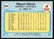 Miguel Dilone Autographed 1982 Fleer Card #365 Cleveland Indians SKU #263638