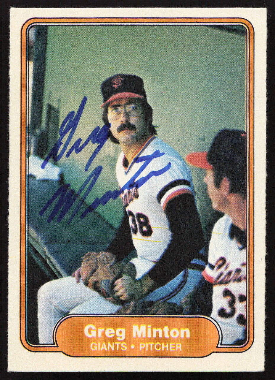 Greg Minton Autographed 1982 Fleer Card #396 San Francisco Giants SKU #263642