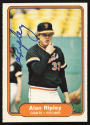 Allen Alan Ripley Autographed 1982 Fleer Card #399 San Francisco Giants SKU #263643