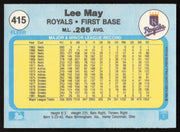 Lee May Autographed 1982 Fleer Card #415 Kansas City Royals SKU #263645