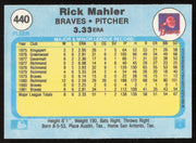 Rick Mahler Autographed 1982 Fleer Card #440 Atlanta Braves SKU #263648