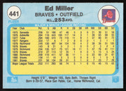 Ed Miller Autographed 1982 Fleer Card #441 Atlanta Braves SKU #263649