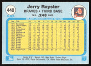 Jerry Royster Autographed 1982 Fleer Card #448 Atlanta Braves SKU #263651