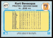 Kurt Bevacqua Autographed 1982 Fleer Card #477 Pittsburgh Pirates SKU #263654