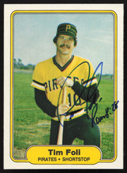 Tim Foli Autographed 1982 Fleer Card #482 Pittsburgh Pirates SKU #263655