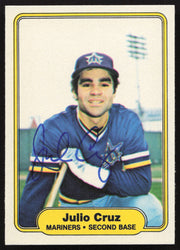 Julio Cruz Autographed 1982 Fleer Card #509 Seattle Mariners SKU #263657