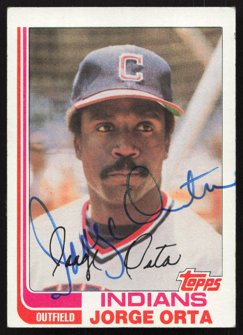 Jorge Orta Autographed 1982 Topps Card #26 Cleveland Indians SKU #263663