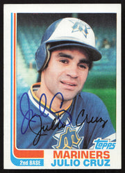 Julio Cruz Autographed 1982 Topps Card #130 Seattle Mariners SKU #263668