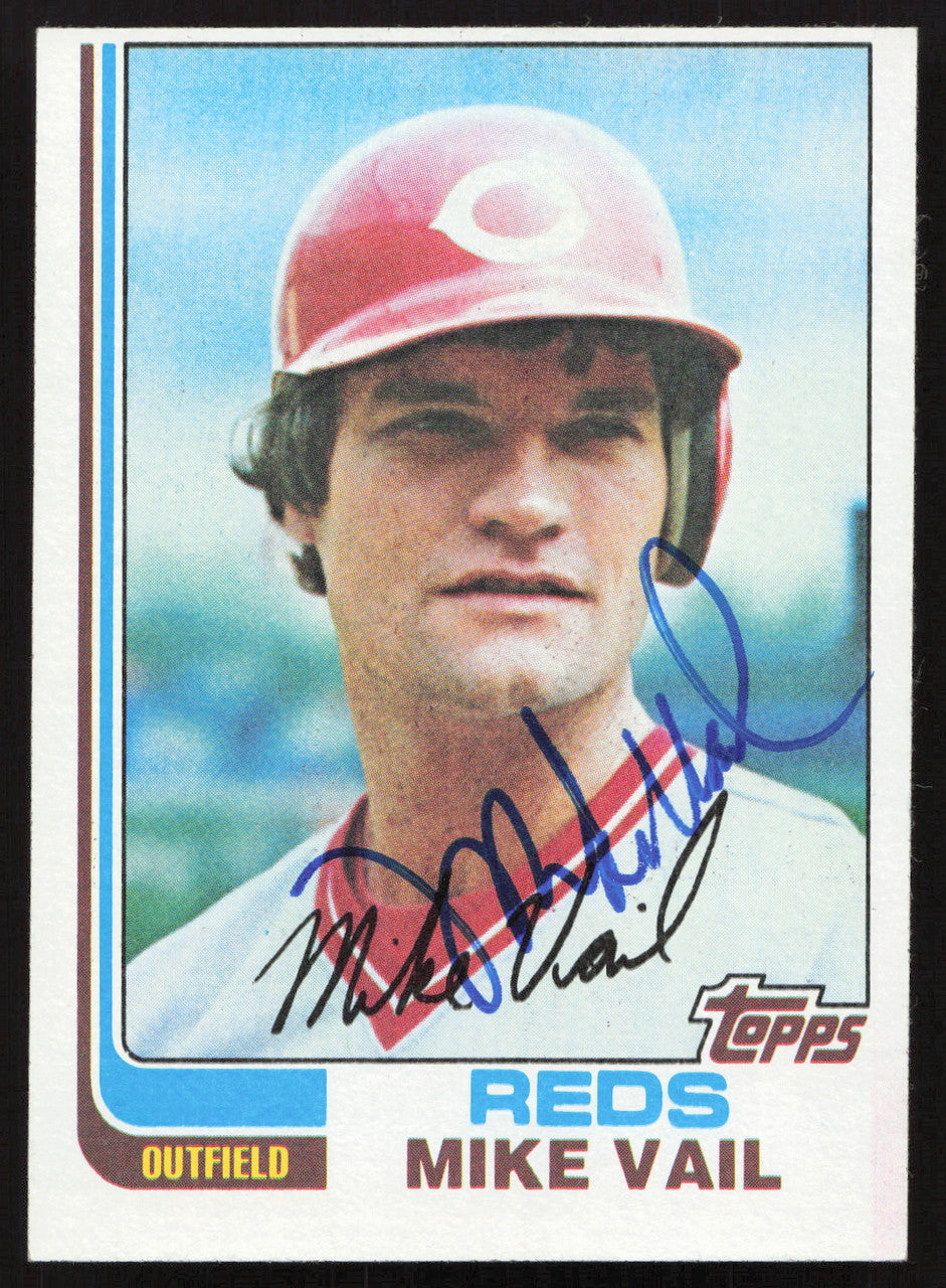 Mike Vail Autographed 1982 Topps Card #194 Cincinnati Reds SKU #263672