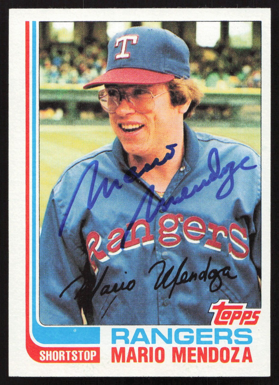 Mario Mendoza Autographed 1982 Topps Card #212 Texas Rangers SKU #263674