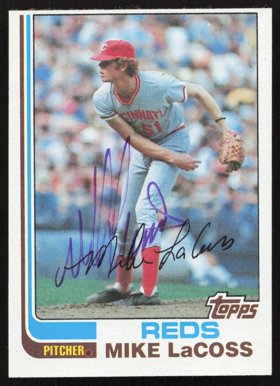 Mike LaCoss Autographed 1982 Topps Card #294 Cincinnati Reds SKU #263679