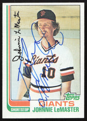 Johnnie LeMaster Autographed 1982 Topps Card #304 San Francisco Giants SKU #263680