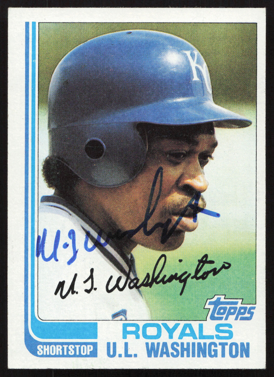 U.L. Washington Autographed 1982 Topps Card #329 Kansas City Royals SKU #263681