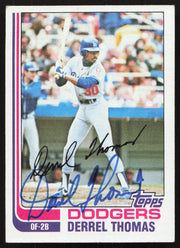 Derrel Thomas Autographed 1982 Topps Card #348 Los Angeles Dodgers SKU #263682