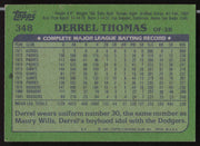 Derrel Thomas Autographed 1982 Topps Card #348 Los Angeles Dodgers SKU #263682
