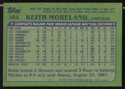 Keith Moreland Autographed 1982 Topps Card #384 Philadelphia Phillies SKU #263683