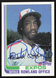 Rowland Office Autographed 1982 Topps Card #479 Montreal Expos SKU #263689