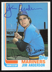 Jim Anderson Autographed 1982 Topps Card #497 Seattle Mariners SKU #263692