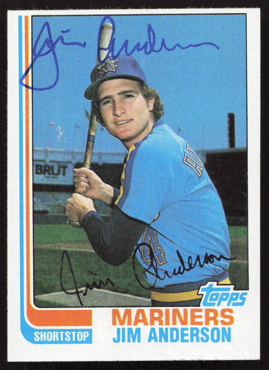 Jim Anderson Autographed 1982 Topps Card #497 Seattle Mariners SKU #263692