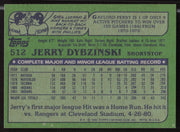 Jerry Dybzinski Autographed 1982 Topps Card #512 Cleveland Indians SKU #263693
