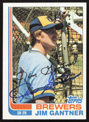 Jim Gantner Autographed 1982 Topps Card #613 Milwaukee Brewers SKU #263699