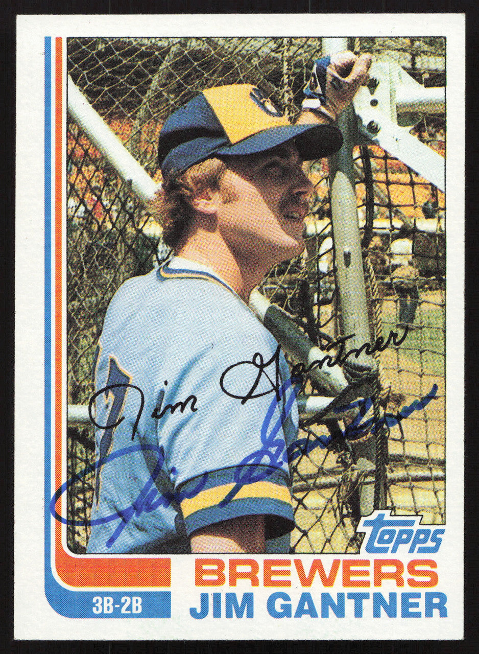 Jim Gantner Autographed 1982 Topps Card #613 Milwaukee Brewers SKU #263699