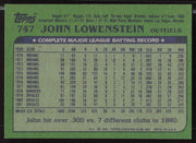 John Lowenstein Autographed 1982 Topps Card #747 Baltimore Orioles SKU #263708