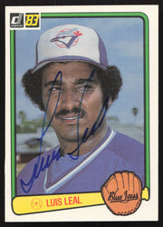 Luis Leal Autographed 1983 Donruss Card #129 Toronto Blue Jays SKU #263714