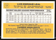 Luis Leal Autographed 1983 Donruss Card #129 Toronto Blue Jays SKU #263714