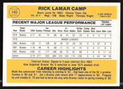 Rick Camp Autographed 1983 Donruss Card #149 Atlanta Braves SKU #263716