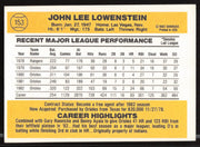 John Lowenstein Autographed 1983 Donruss Card #153 Baltimore Orioles SKU #263718